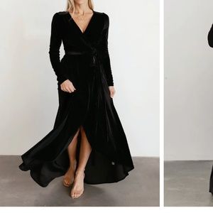 Jada Ribbed Velvet Wrap Dress